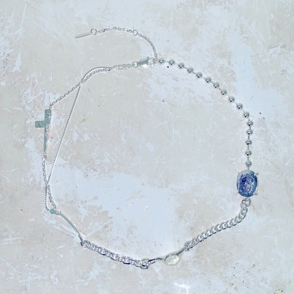 SweetLimeJuice Silver Half Crucifix Signet Necklace NWT UNI​​​​